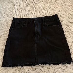 Just Black Distressed Hem Mini Skirt